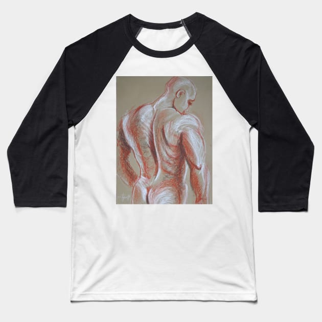 Man Nude Figure 4 Baseball T-Shirt by CarmenT